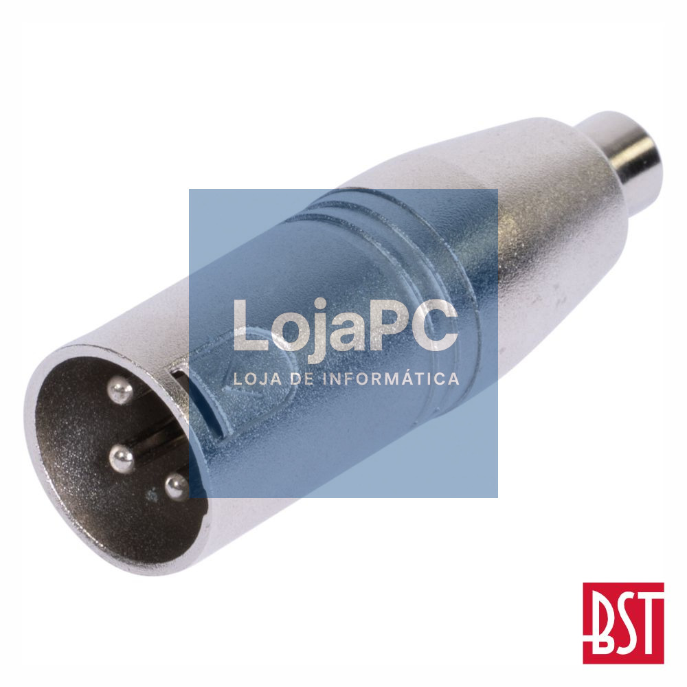 Ficha Adaptadora XLR 3p Macho / Rca Fêmea BST