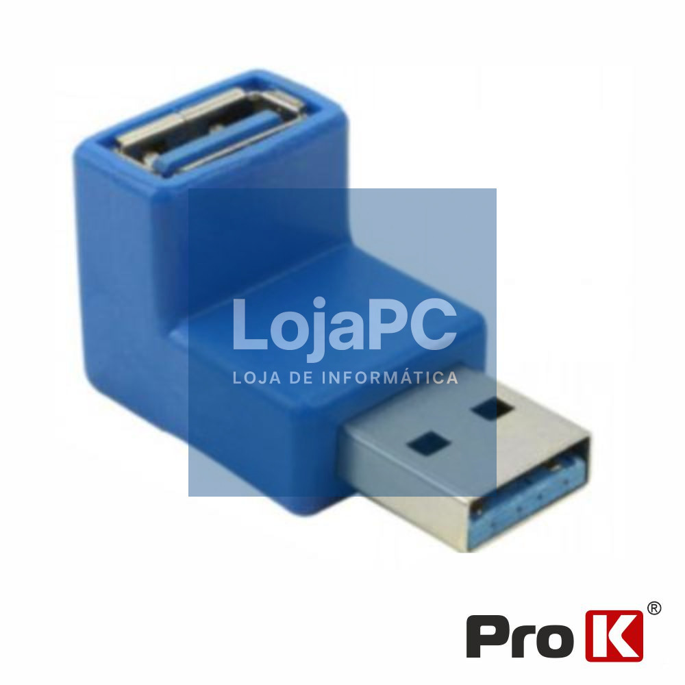 FICHA ADAPTADORA USB-A 3.0 MACHO / FÊMEA 90º PROK