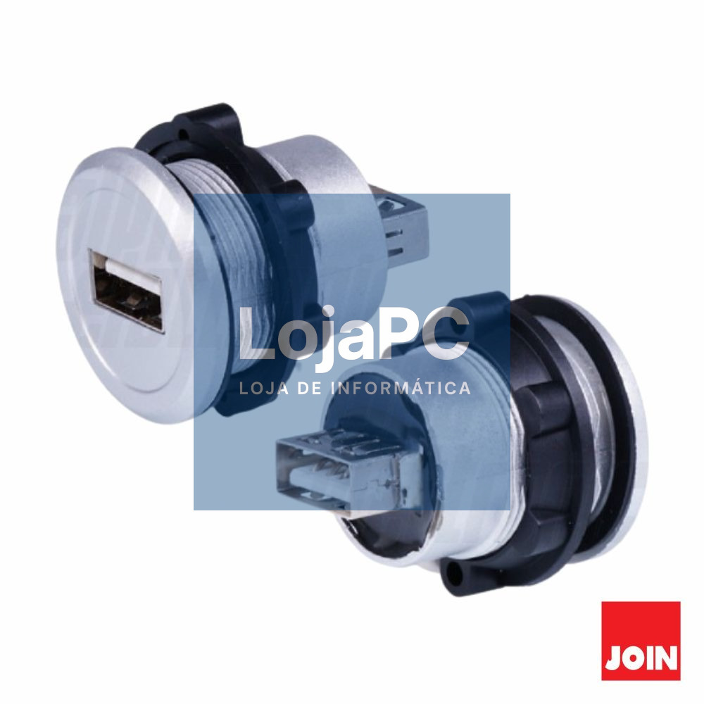 Ficha Adaptadora USB-A Fêmea / Fêmea Painel JOIN