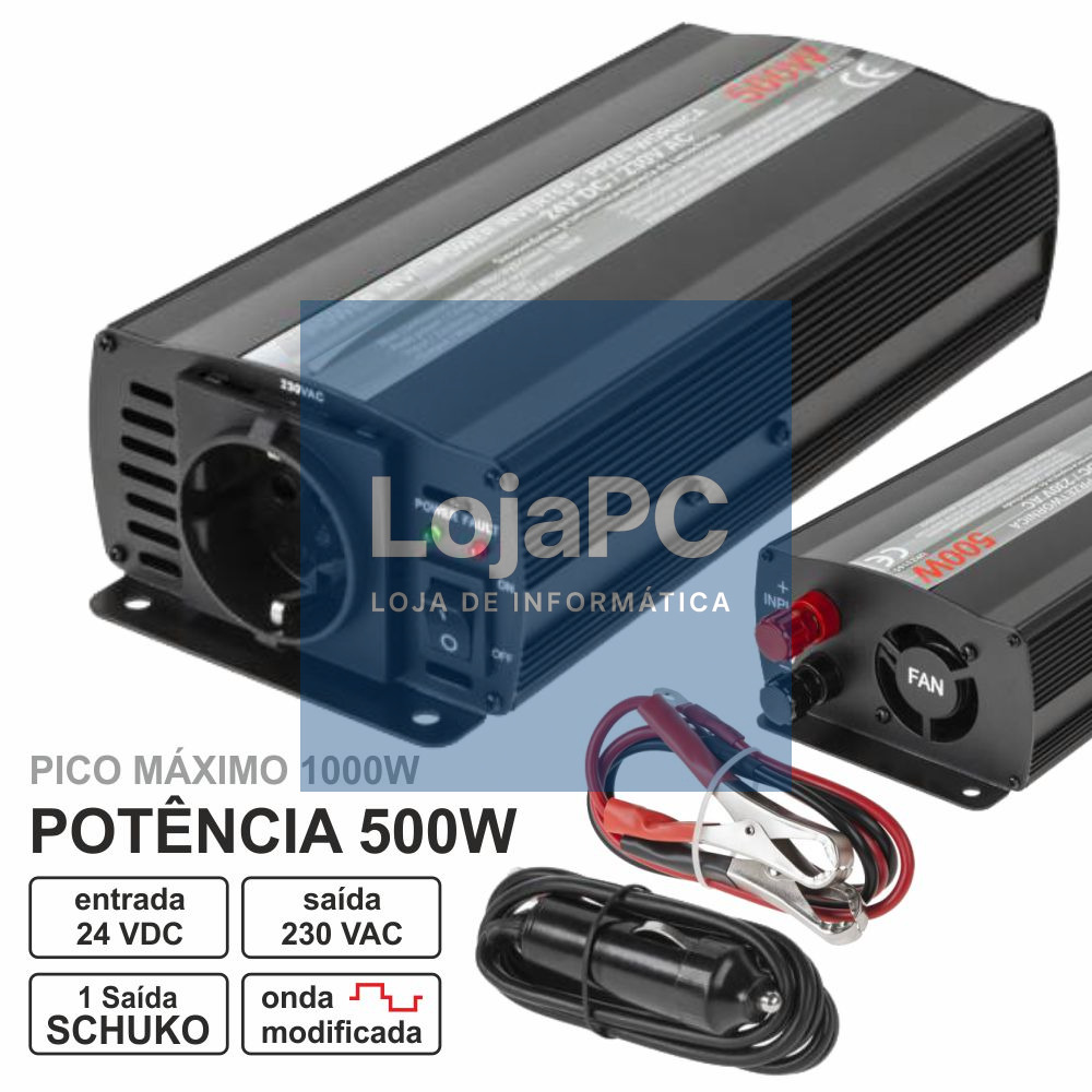 CONVERSOR 24V-230V 500W Onda Modificada