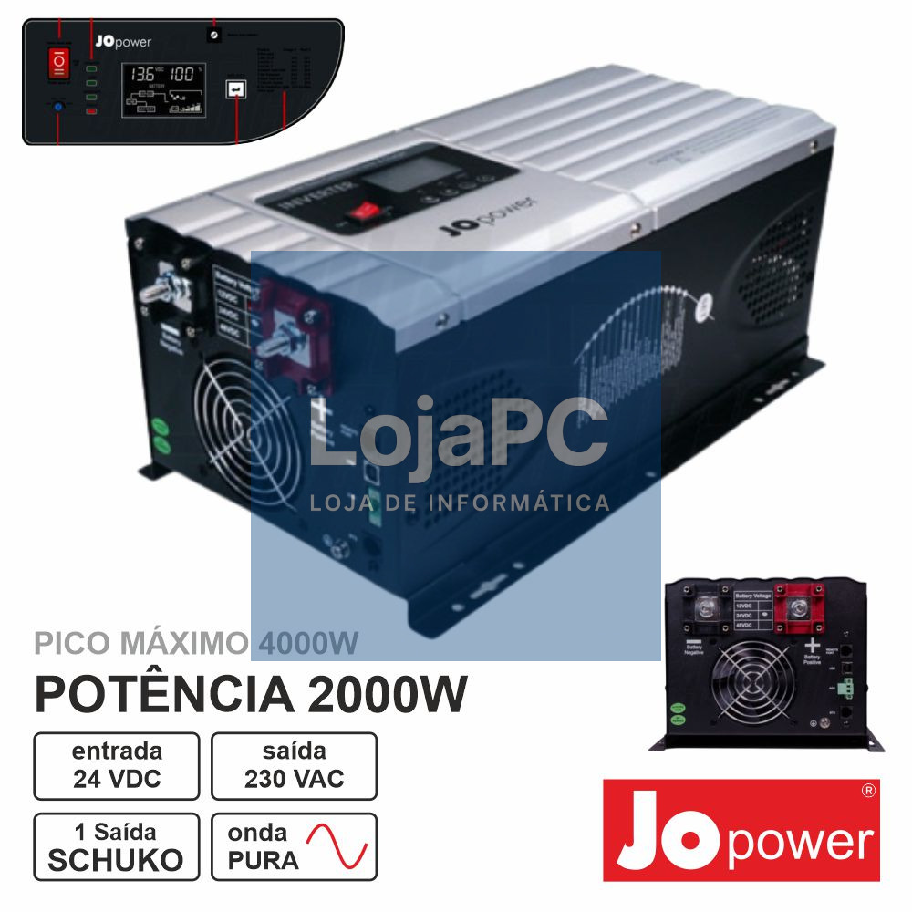 CONVERSOR 24V-230V 2000W Onda Pura JOPOWER