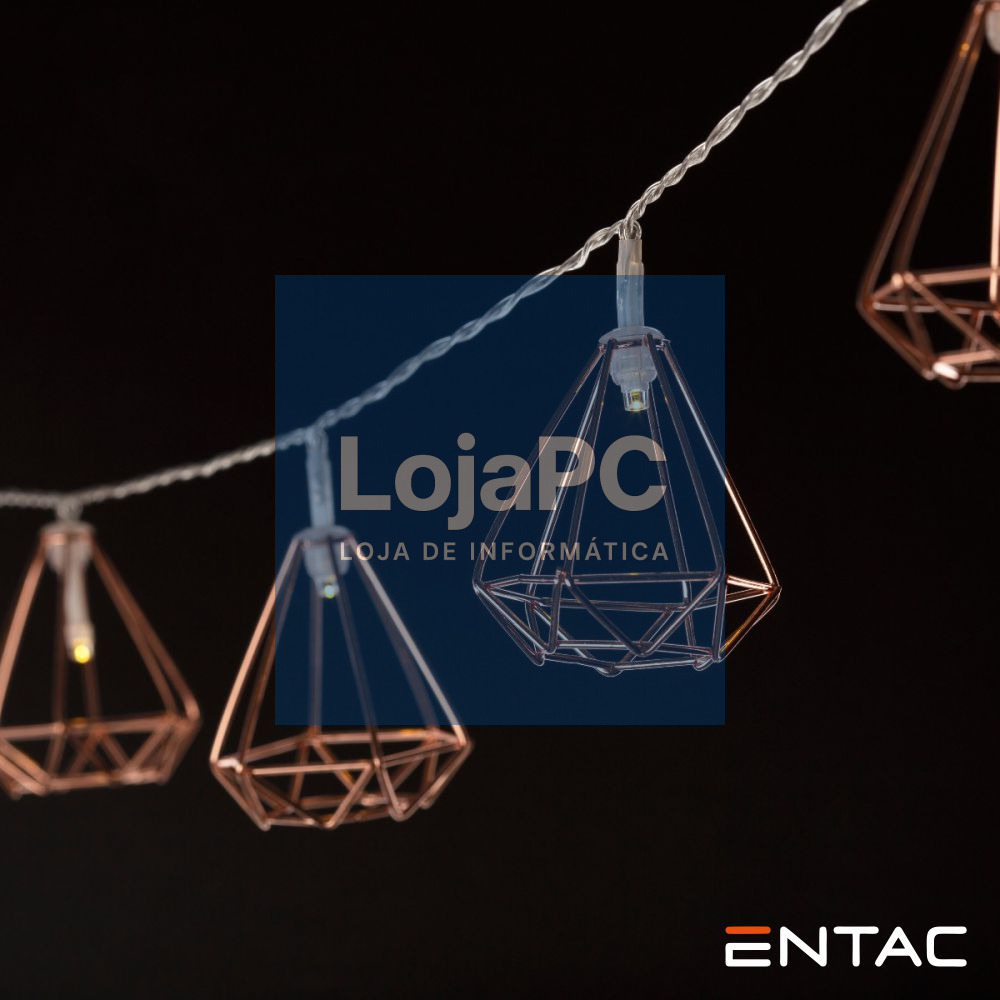 Grinalda 10 LEDS Estruturas Metálicas 2xAA 1.65m ENTAC