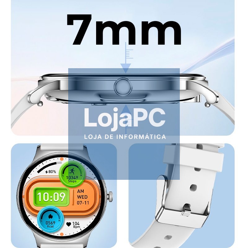 Smartwatch COOL Ultrathin + 2 Straps (AMOLED, Calls, Health, Sport) Pink — imagem 2