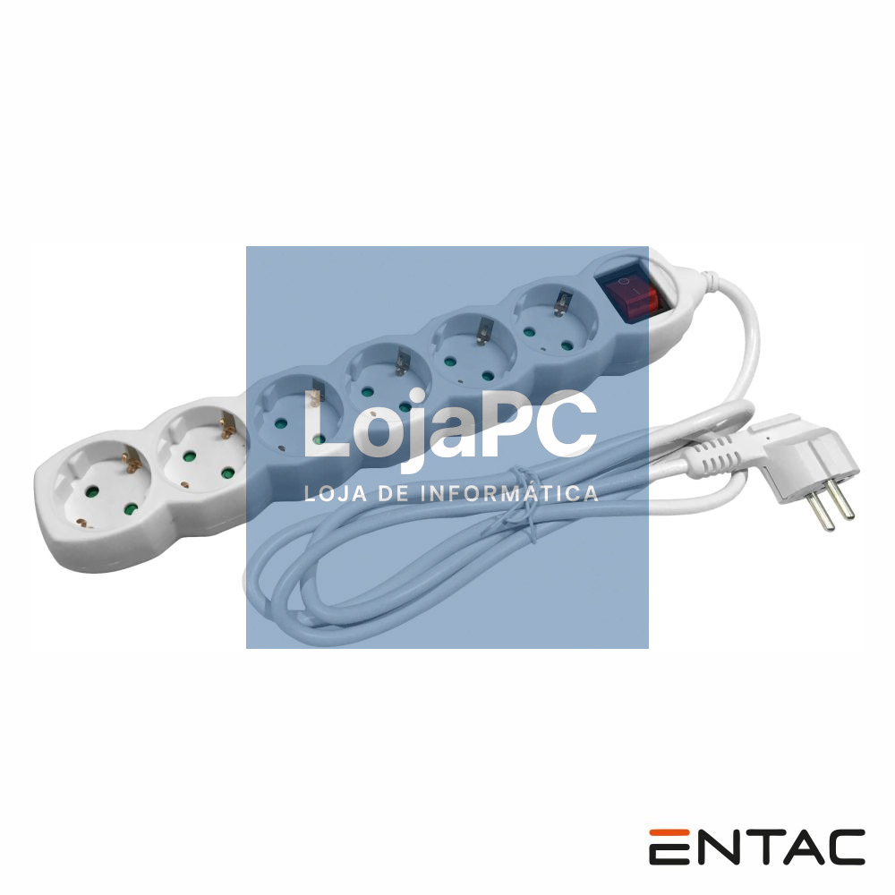 Tomada Elétrica C/ 6 Saídas Interruptor 1.5m ENTAC