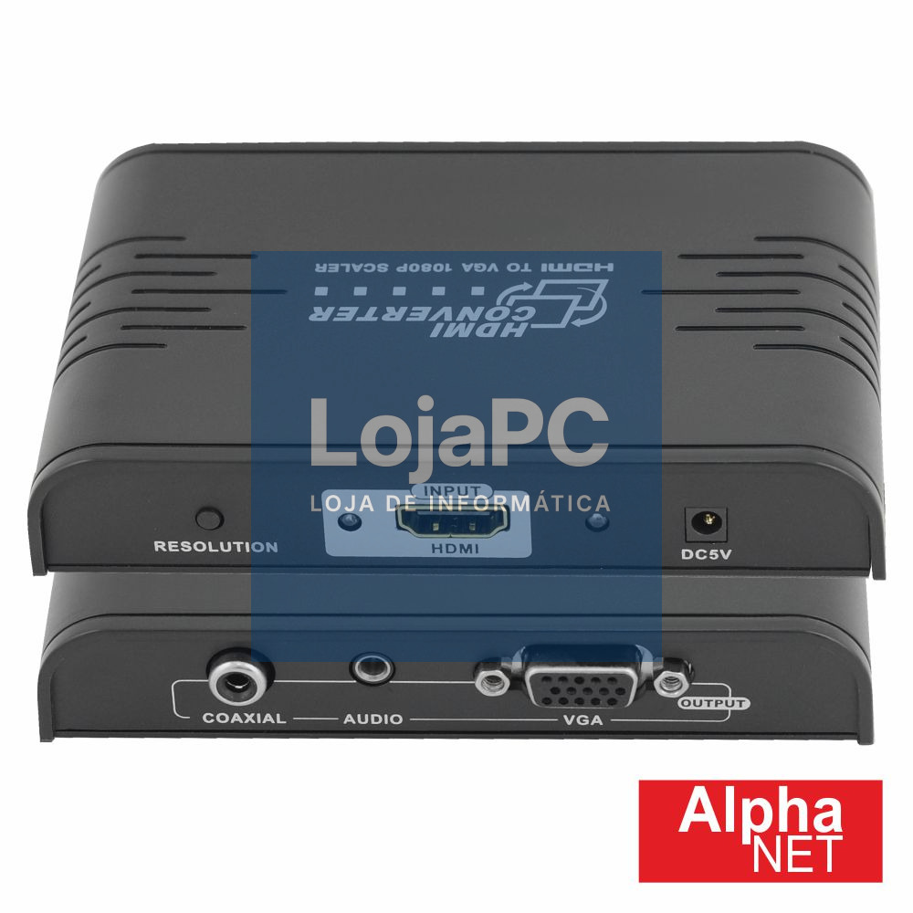 CONVERSOR HDMI > VGA C/ ÁUDIO ANALÓGICO ALPHANET