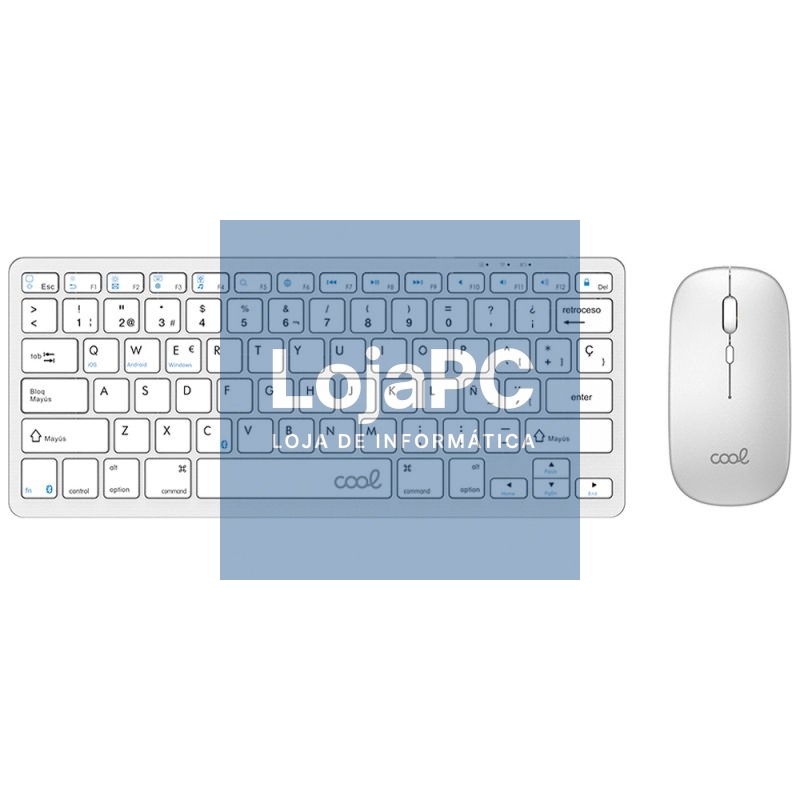 Spanish Bluetooth Keyboard PC Kit Keyboard + Mouse COOL Mobility White — imagem 2