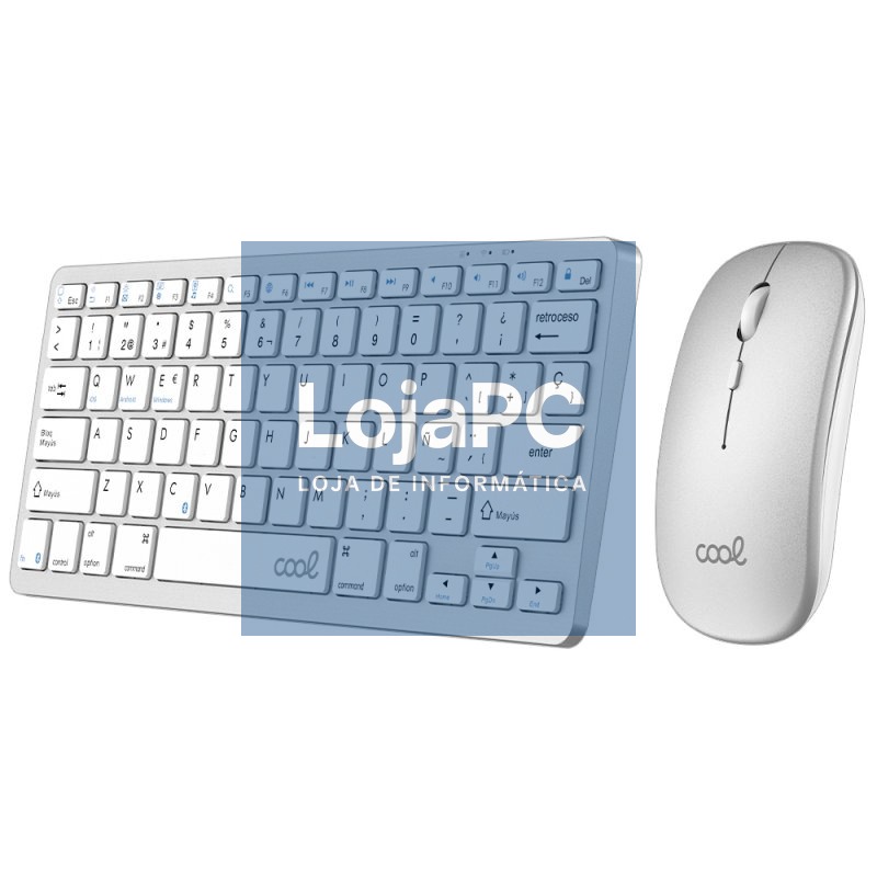 Spanish Bluetooth Keyboard PC Kit Keyboard + Mouse COOL Mobility White — imagem 3