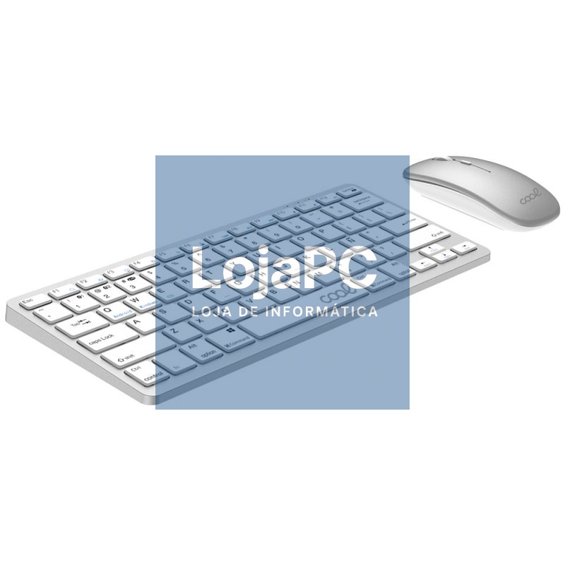 Spanish Bluetooth Keyboard PC Kit Keyboard + Mouse COOL Mobility White — imagem 4