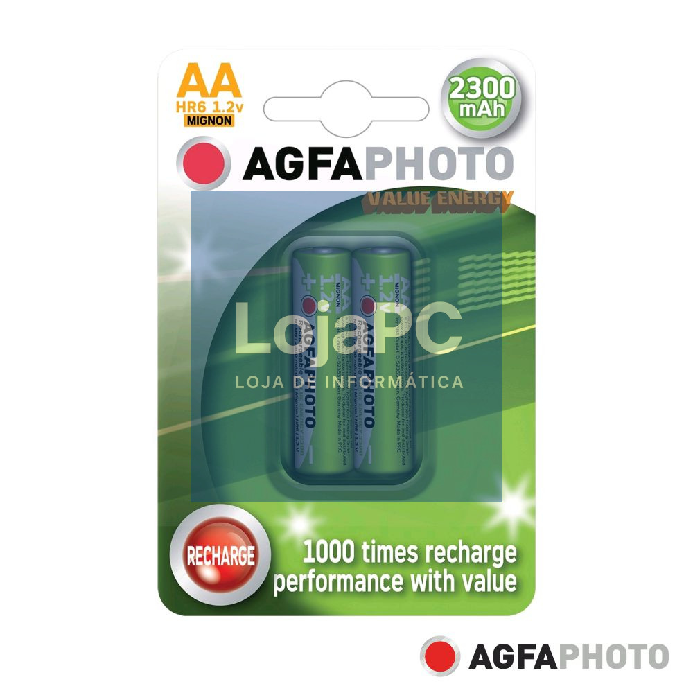 Pilha Recarregável AA 1.2V 2300mAh 2x Blister AGFAPHOTO