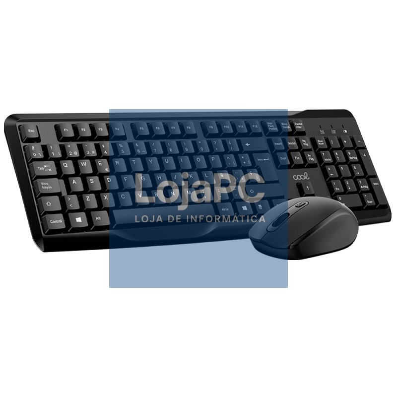 Spanish Wireless PC Keyboard Kit + Mouse COOL Enter Black
