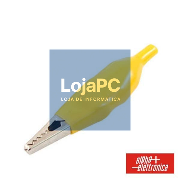 PINÇA CROCODILO 4MM ISOLADA AMARELA