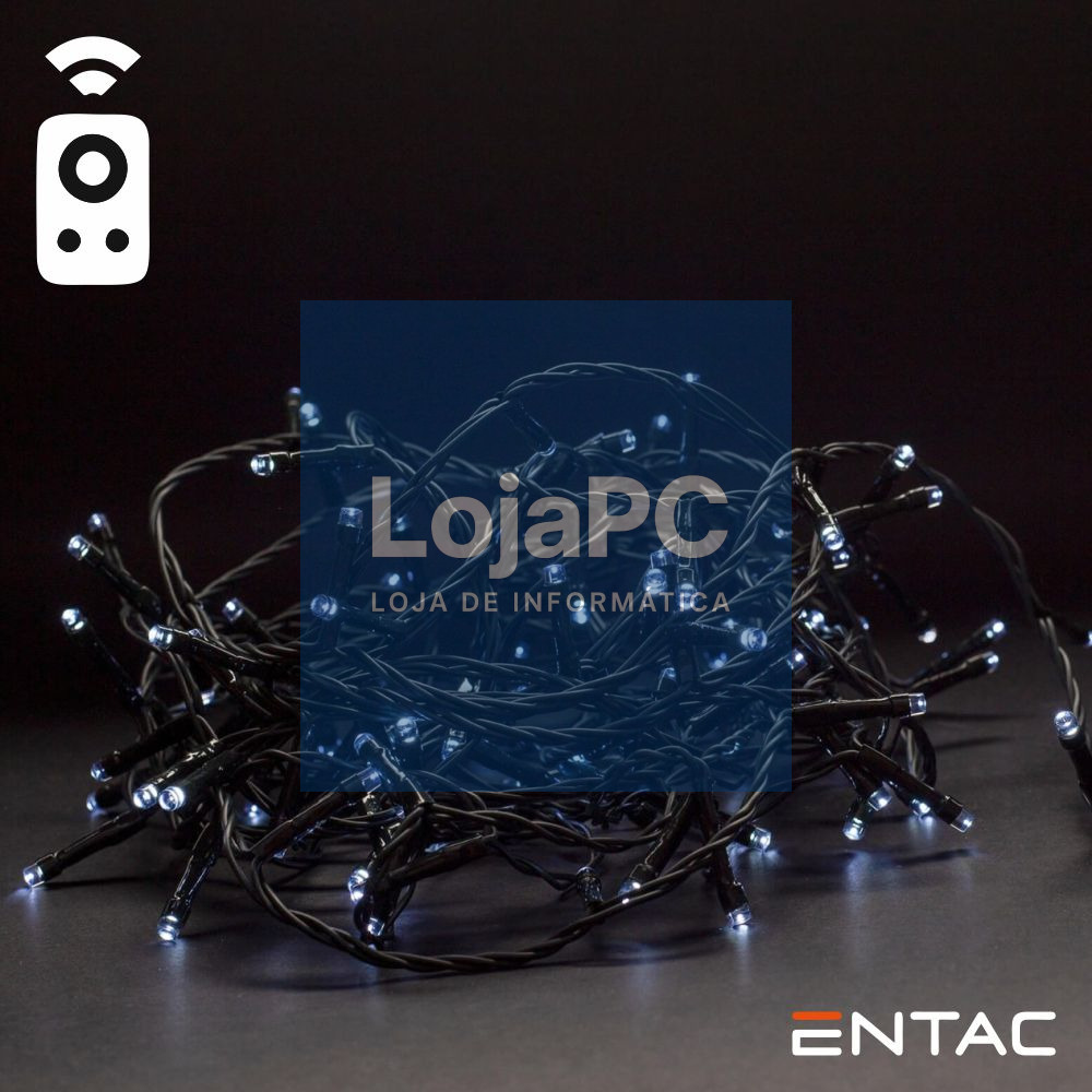 Grinalda 50 LEDS 6400K Comando IR 3xAA 5m