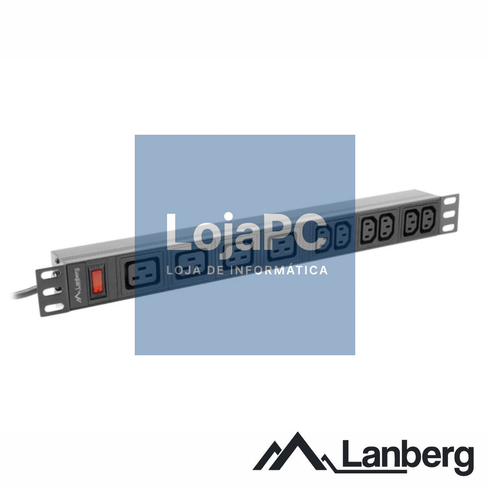 Tomada Elétrica C/ 10 Saídas 16A P/ Rack 19" LANBERG