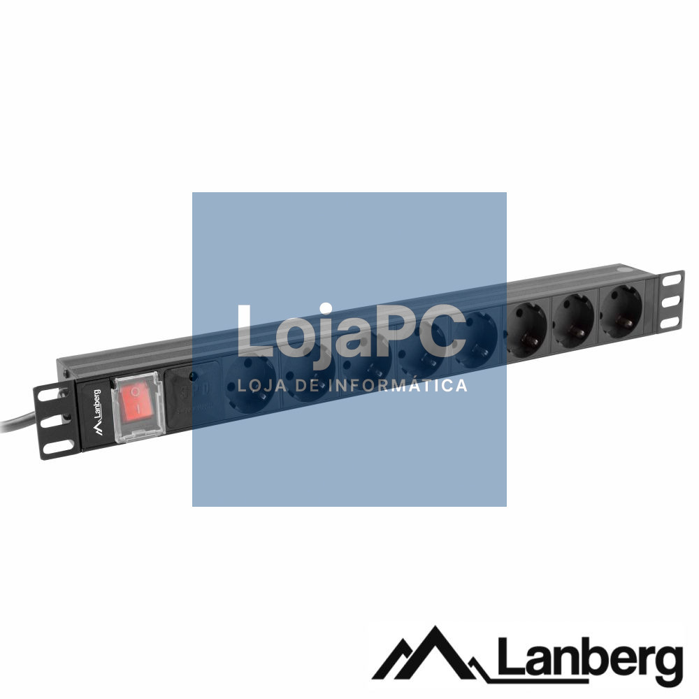 Tomada Elétrica C/ 8 Saídas Interruptor P/ Rack 19" LANBERG