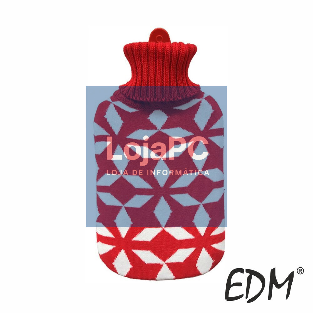 Botija De Água Quente C/ Padrão Vermelho 2L