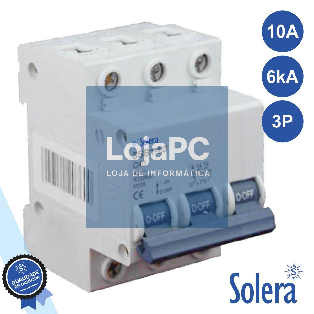 DISJUNTOR 3P 10A 6kA 240/415V SOLERA
