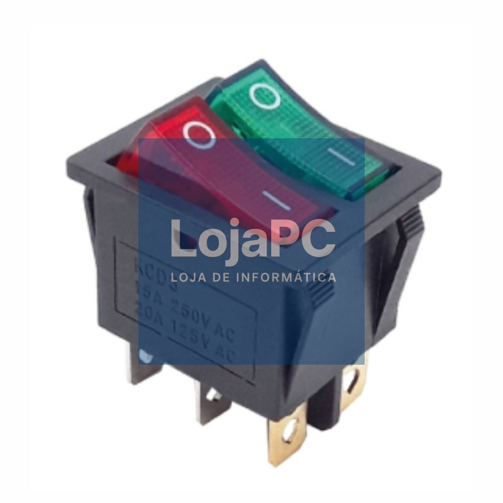 Interruptor Basculante C/ Luz 15A-250V DPST On-Off