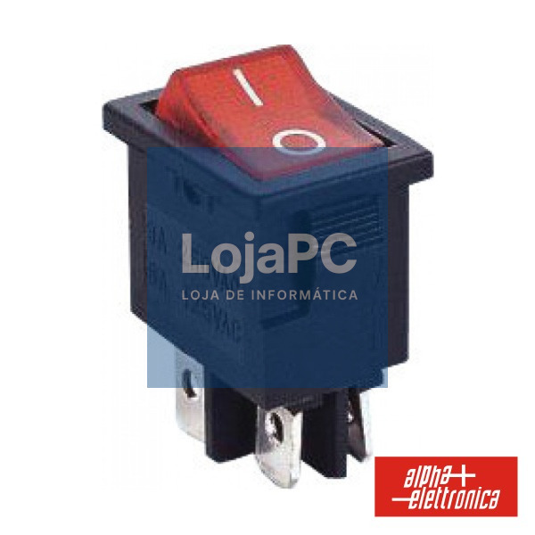 INTERRUPTOR BASCULANTE C/ LUZ 6A-250V DPST ON-OFF