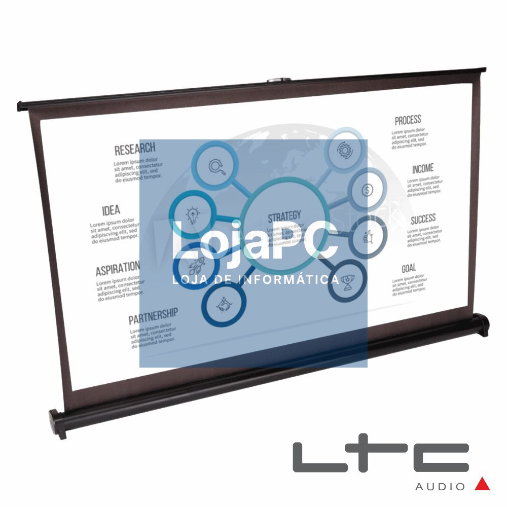 TELA PROJEÇÃO PORTÁTIL DESKTOP 40" C/ SUPORTE E SACO LTC