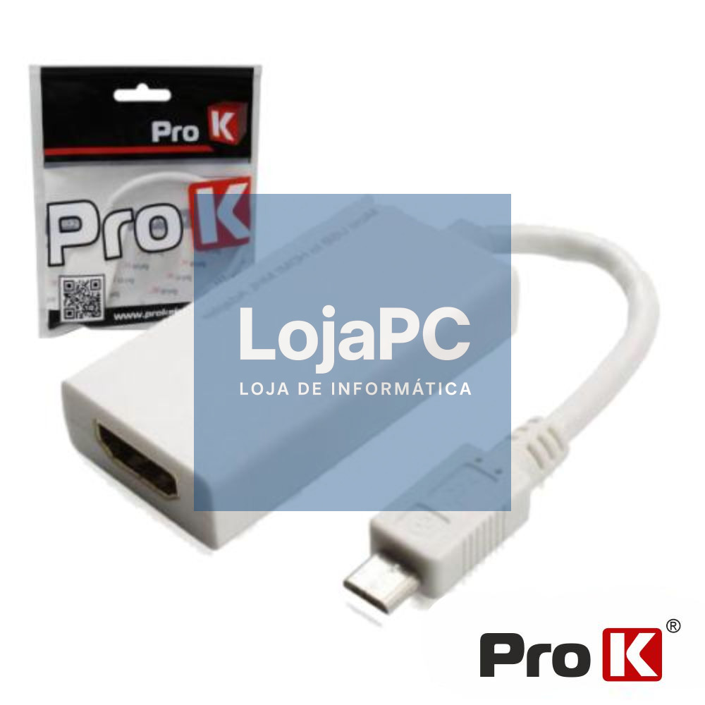 CONVERSOR MHL P/ HDMI FÊMEA BRANCO PROK