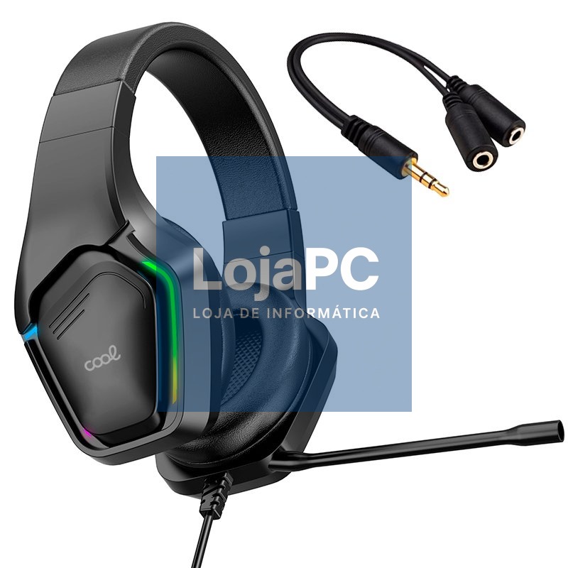 Stereo Gaming Headphones COOL Exodus RGB Lighting + Adapt. 3.5mm audio included — imagem 3