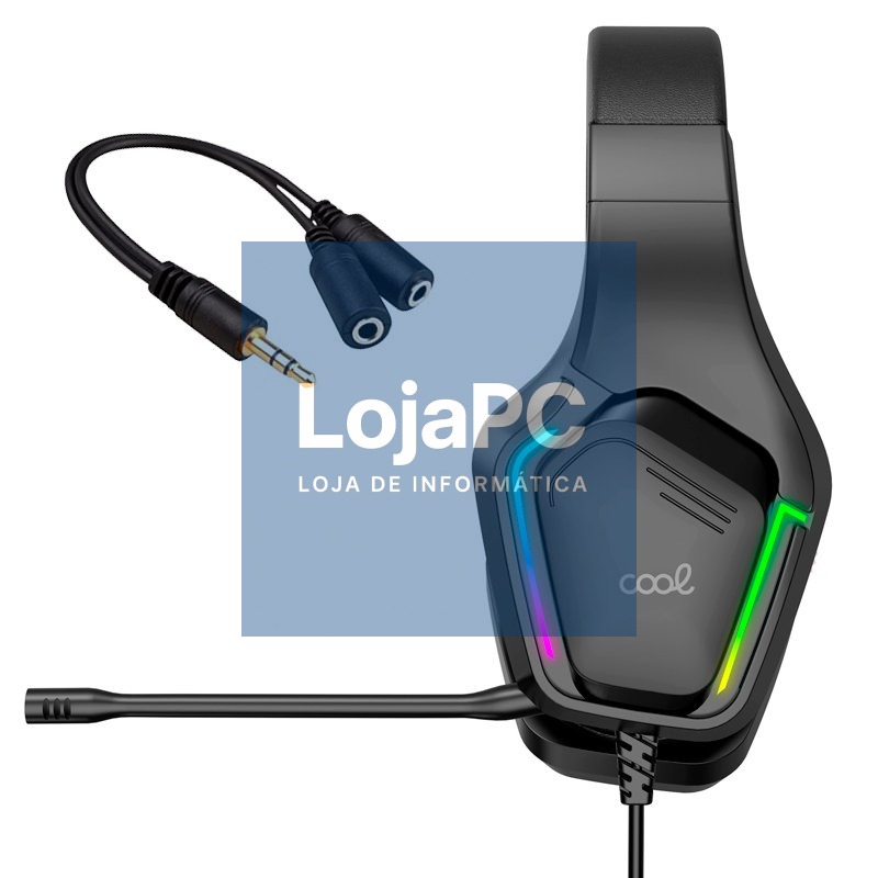Stereo Gaming Headphones COOL Exodus RGB Lighting + Adapt. 3.5mm audio included — imagem 2