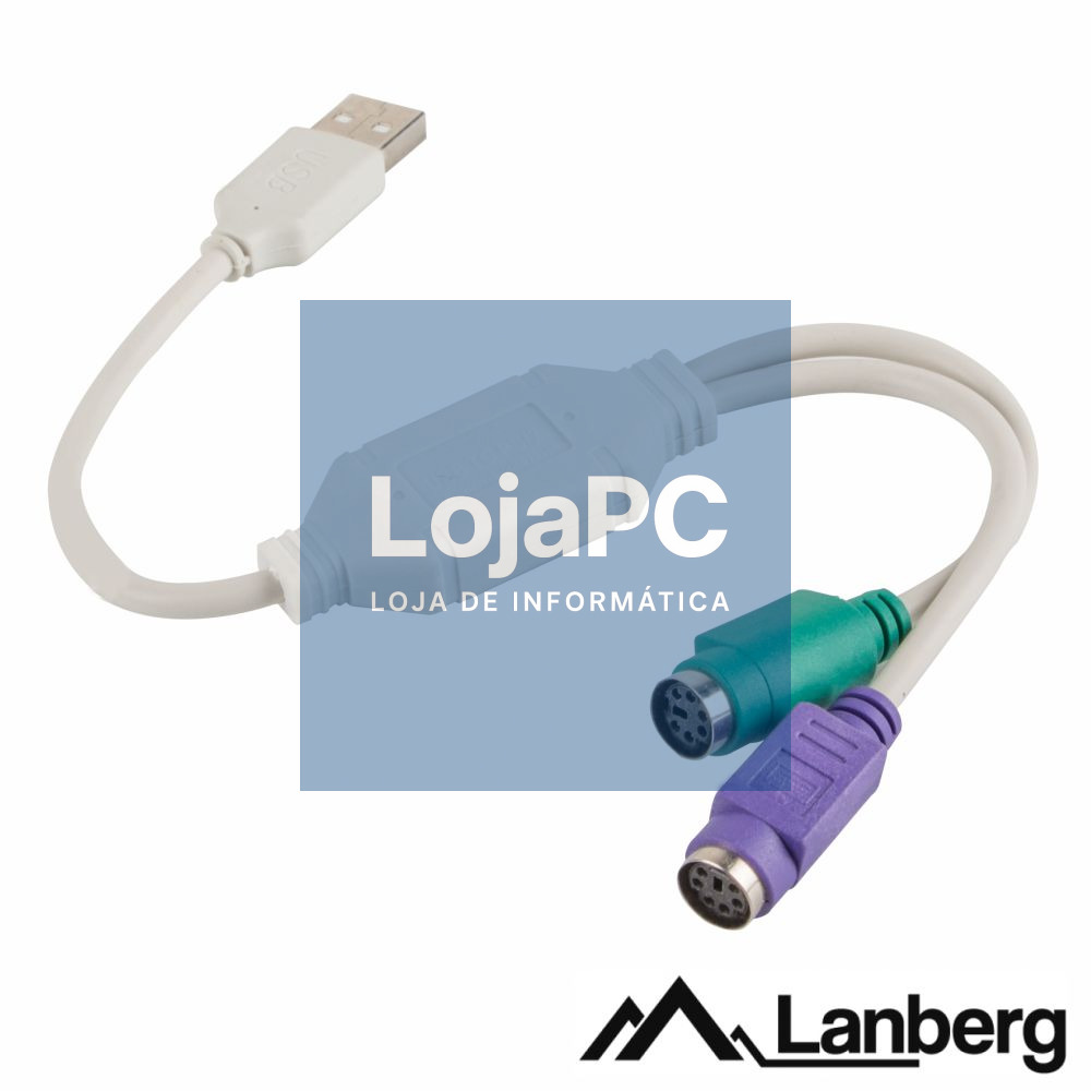 Cabo Adaptador USB-A 2.0 Macho / 2x PS/2 LANBERG