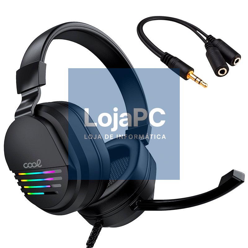Stereo Gaming Headphones COOL Nitro RGB Lighting + Adapt. 3.5mm audio included — imagem 2