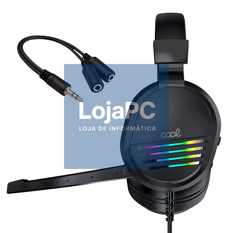 Stereo Gaming Headphones COOL Nitro RGB Lighting + Adapt. 3.5mm audio included — imagem 3