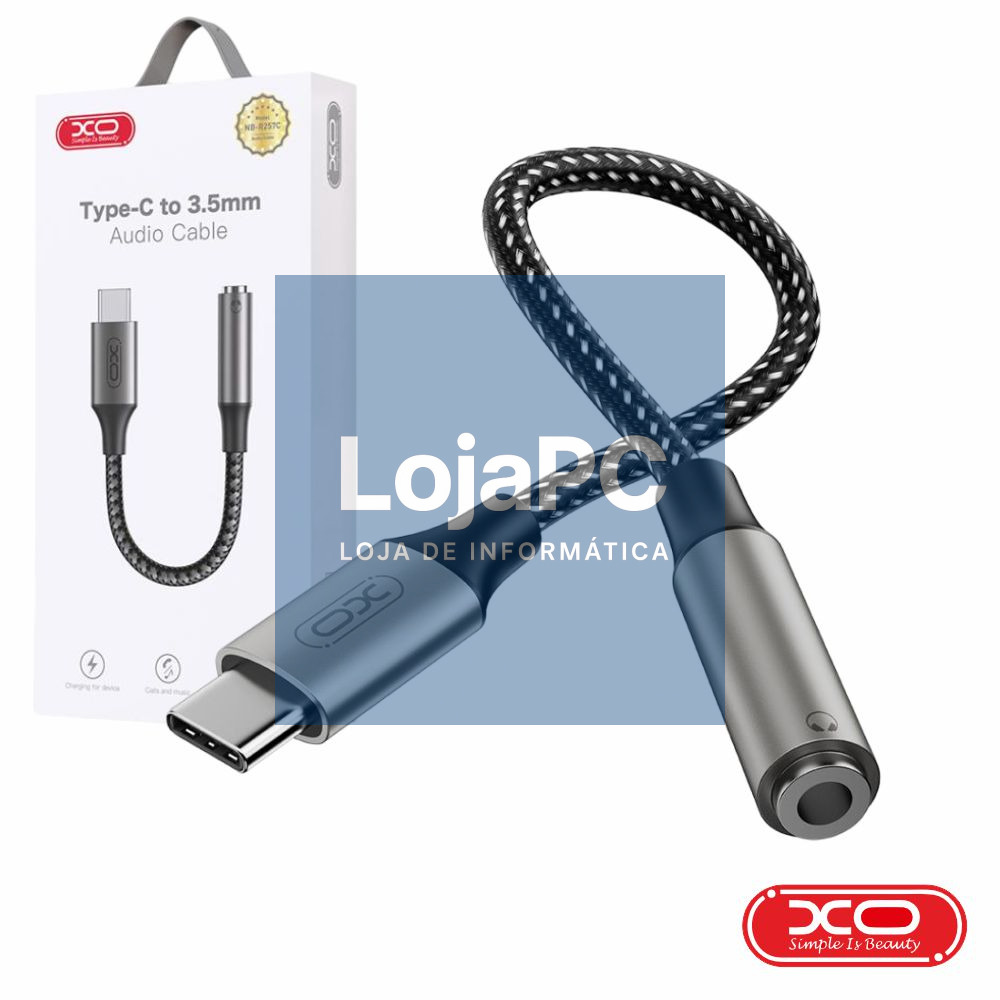Adaptador USB-C Macho P/ Jack 3.5mm Fêmea XO