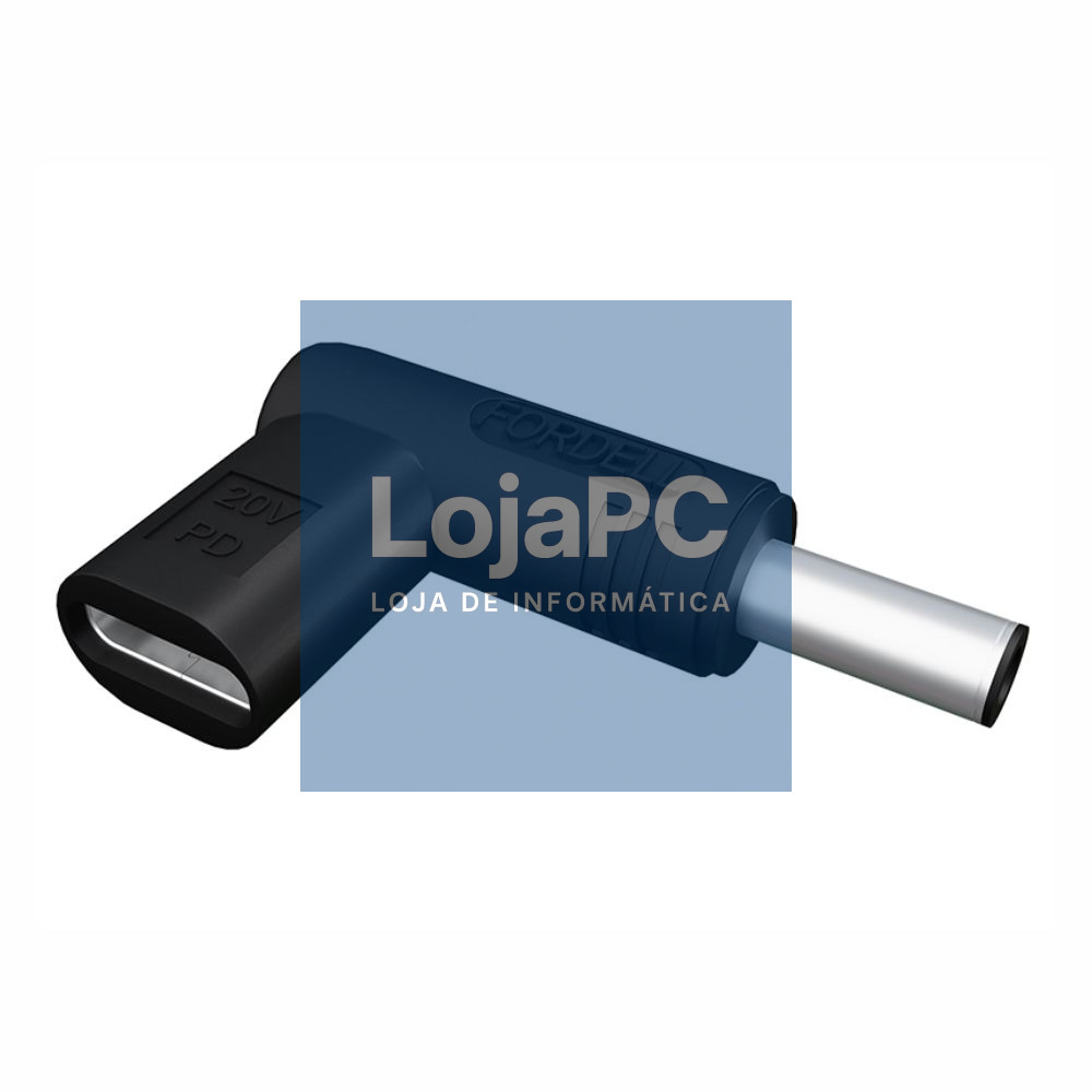 Ficha Adaptadora USB-C Fêmea / Ficha DC 3.0x4.5mm Macho