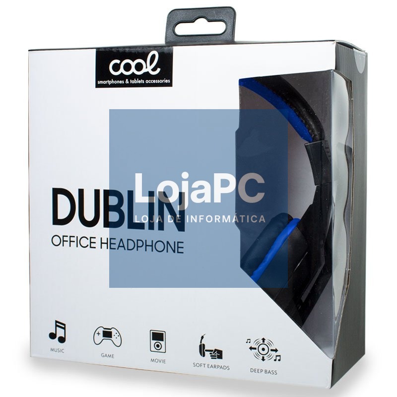 Stereo Office Headphones COOL Dublin with microphone (Black-Blue) — imagem 4