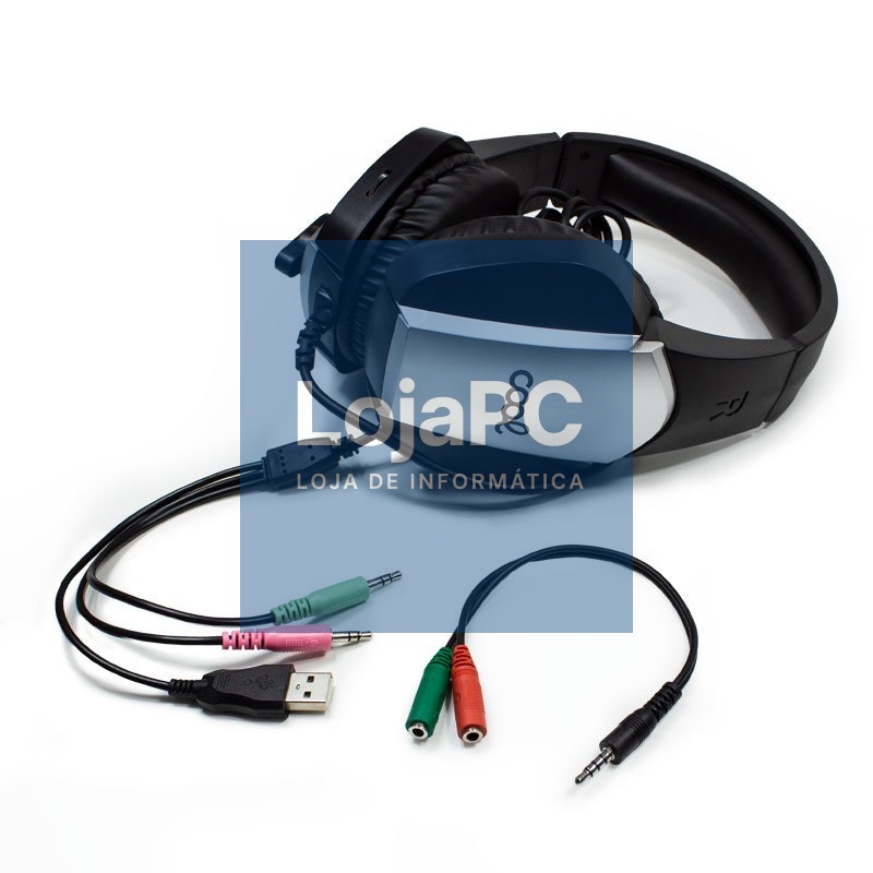 Stereo PC / PS4 / PS5 / Xbox Gaming Headphones COOL Bremen Lighting + Adapt. Audio — imagem 2