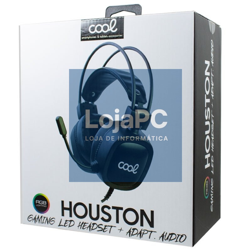 Stereo PC / PS4 / PS5 / Xbox Gaming Headphones COOL Houston Lighting + Adapt. Audio — imagem 3