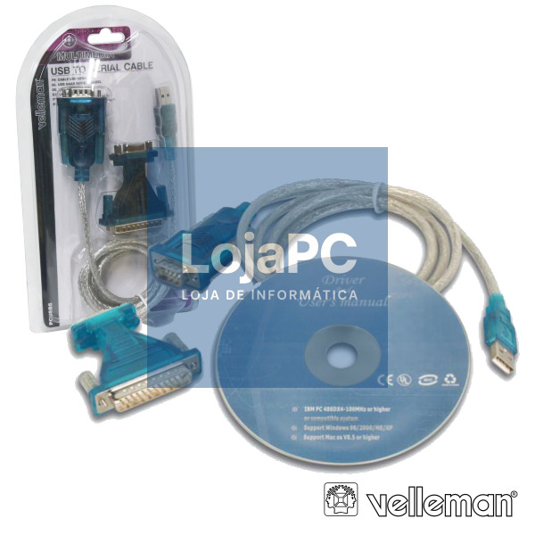 CABO ADAPTADOR USB / PORTA SERIE 1M VELLEMAN