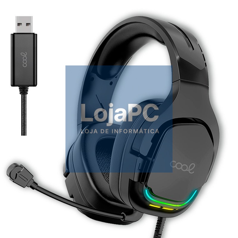 Stereo PC / PS4 / PS5 / Xbox Gaming Headphones Illumination COOL Tuned Black USB 7.1