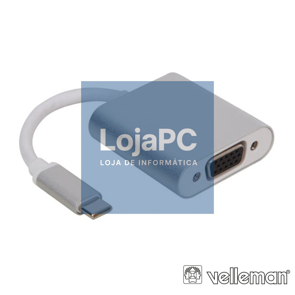 Cabo Adaptador USB-C 3.1/ VGA C/ Audio 1080p VELLEMAN