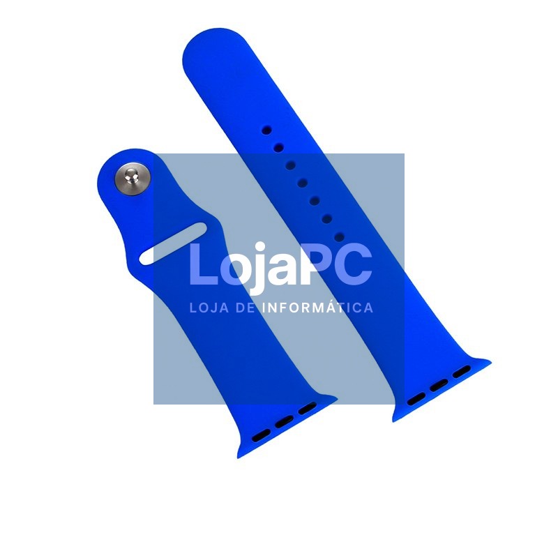 Strap COOL for Apple Watch Series 1 / 2 / 3 / 4 / 5 / 6 / 7 / 8 / 9 / SE (38 / 40 / 41 mm) Blue Rubber — imagem 3