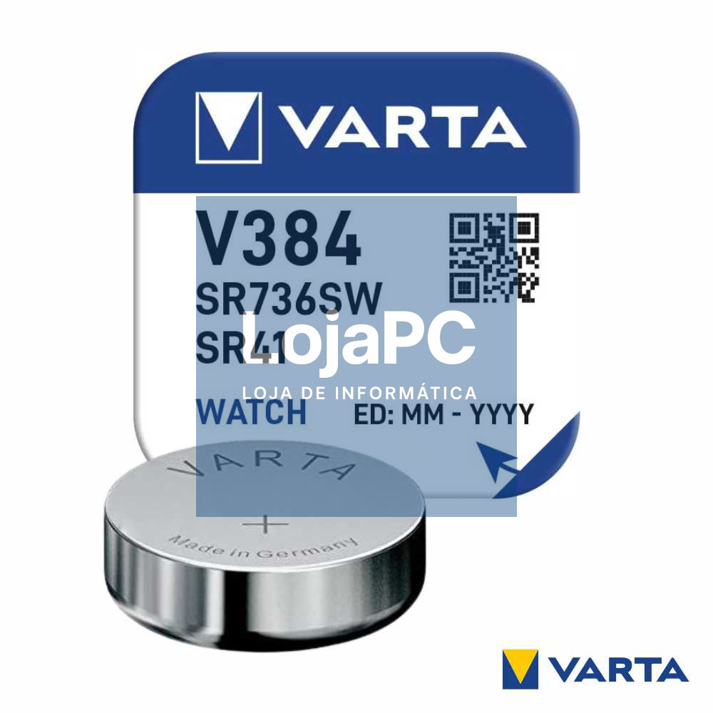 Pilha Óxido Prata Botão V384/SR736SW/SR41 1.55V VARTA