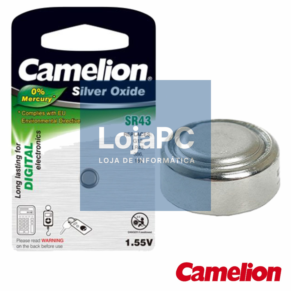 PILHA BOTÃO SR43 / LR43 1.55V 110MA BLISTER CAMELION