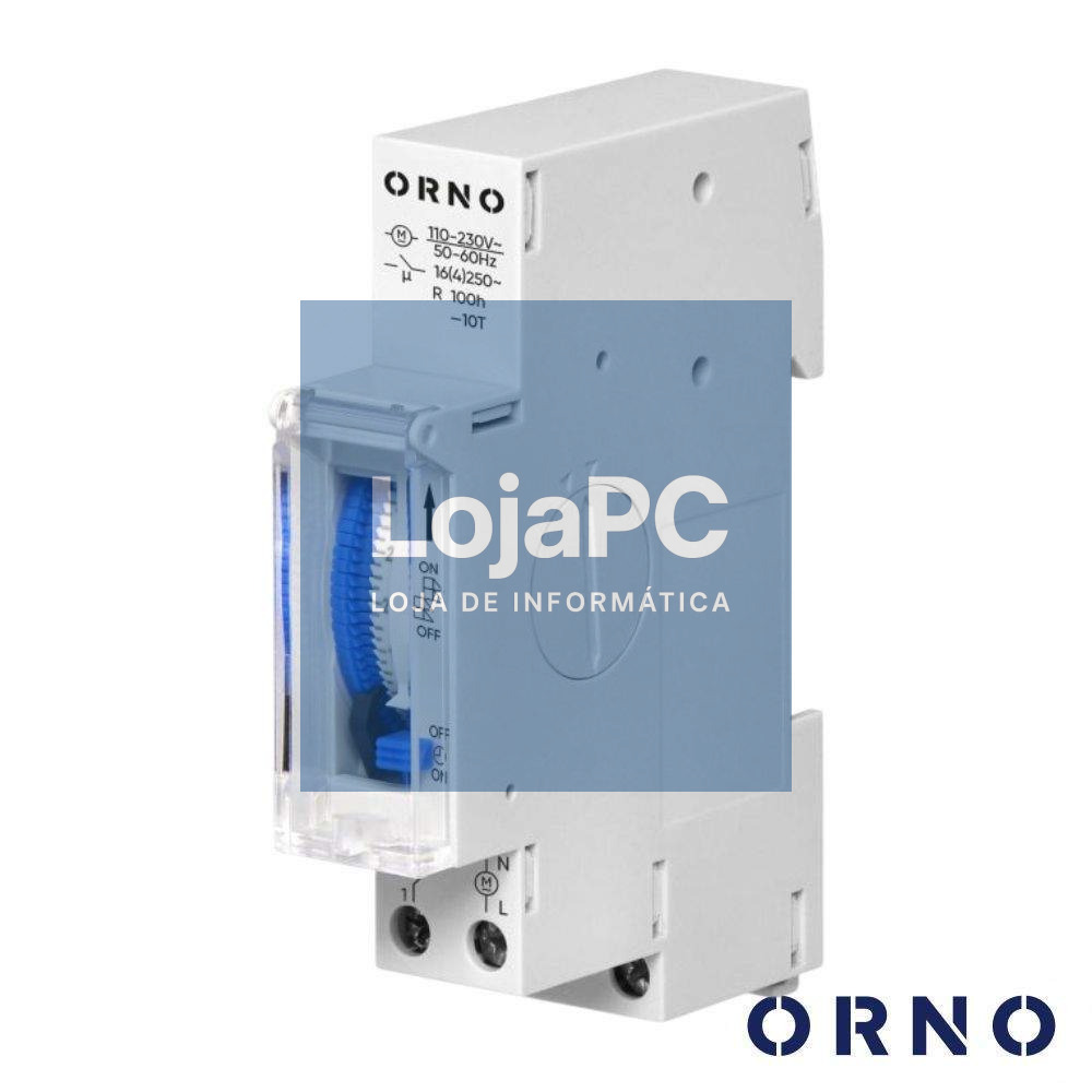 Temporizador Diário Analógico 16A 230V P/ Calha DIN ORNO