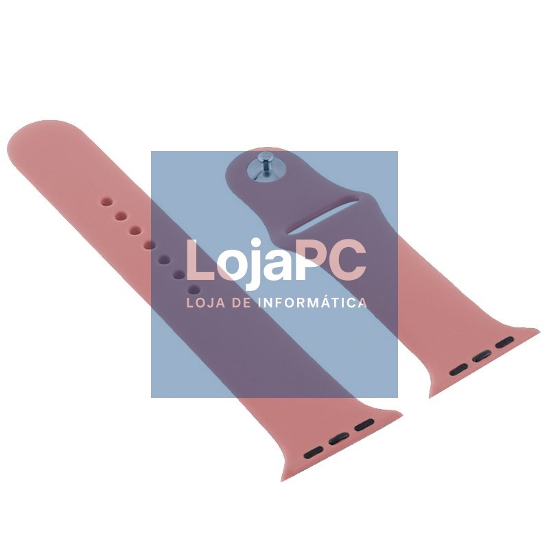 Strap COOL for Apple Watch Series 1 / 2 / 3 / 4 / 5 / 6 / 7 / 8 / 9 / SE (38 / 40 / 41 mm) Pink Rubber — imagem 3