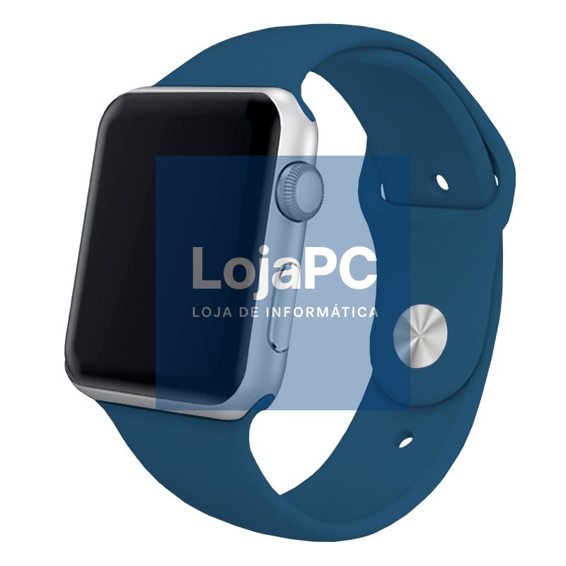 Strap COOL for Apple Watch Series 1 / 2 / 3 / 4 / 5 / 6 / 7 / 8 / 9 / SE (42 / 44 / 45 mm) Blue Rubber
