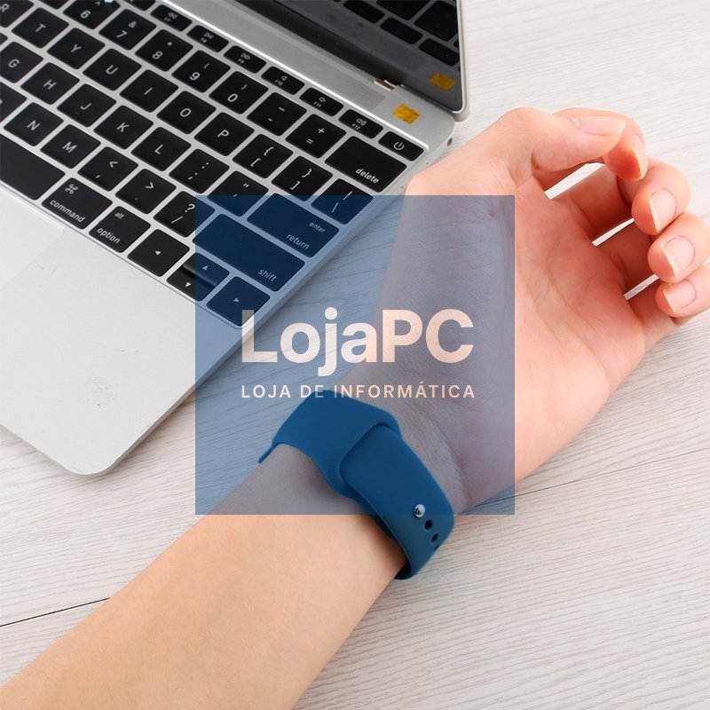 Strap COOL for Apple Watch Series 1 / 2 / 3 / 4 / 5 / 6 / 7 / 8 / 9 / SE (42 / 44 / 45 mm) Blue Rubber — imagem 4