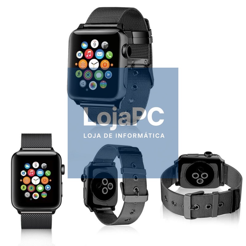 Strap COOL for Apple Watch Series 1 / 2 / 3 / 4 / 5 / 6 / 7 / 8 / 9 / SE (42 / 44 / 45 mm) Metal Black — imagem 3