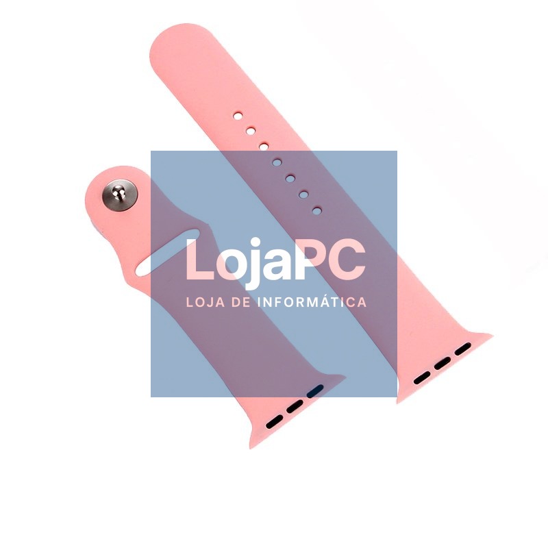 Strap COOL for Apple Watch Series 1 / 2 / 3 / 4 / 5 / 6 / 7 / 8 / 9 / SE (42 / 44 / 45 mm) Pink Rubber — imagem 3