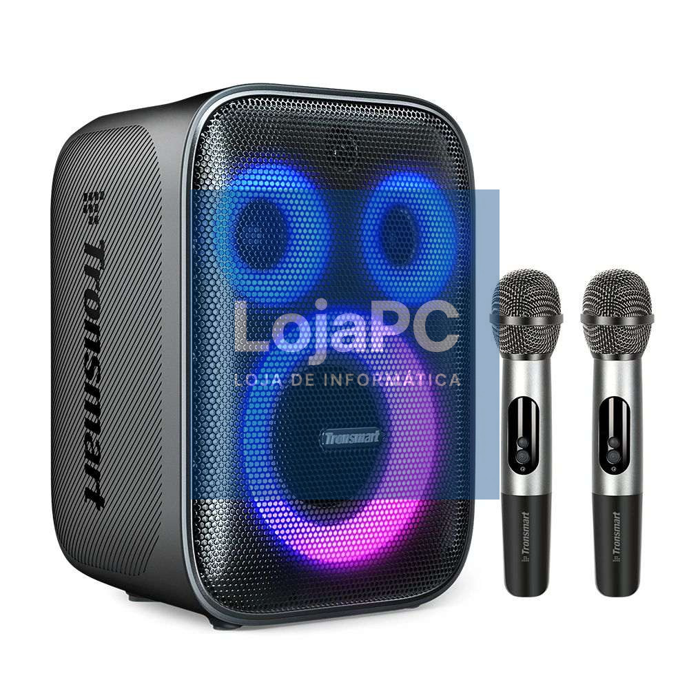 Coluna Bluetooth V5.3 120W HALO 200 IPX4 + 2x MIC S/ Fios
