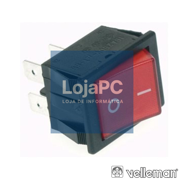 INTERRUPTOR BASCULANTE C/ LUZ 10A-250V DPST ON-OFF VELLEMAN