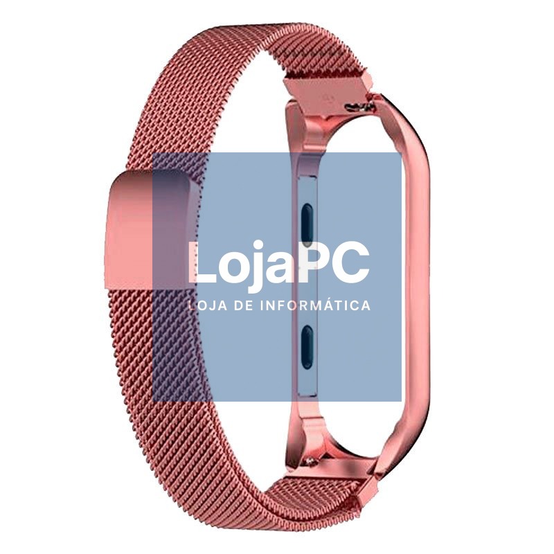 Strap COOL for Xiaomi Mi Band 5 / 6 / 7 / Amazfit Band 5 Metal Pink — imagem 2