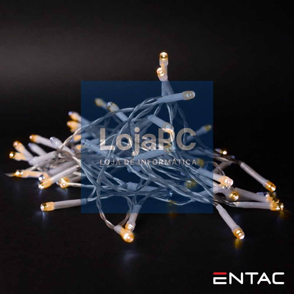 Grinalda de 10 LEDs Branco Quente 1M ENTAC